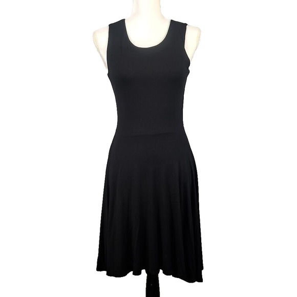 CYNTHIA ROWLEY Sm Little Black Dress  Fit & Flare‎ Pullover Kelly Green Lining - Picture 1 of 5